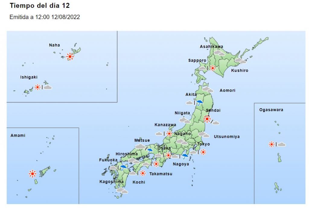 clima 12 de agosto japon